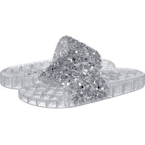 Women’s Summer Flip Flop Open Toe Jelly Sandal Rhinestone Glitter Slide size 9